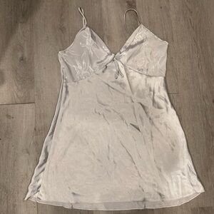 Val Mode Vintage Fairy Slip Dress Nightgown Beige Ivory Lace Trim Size L